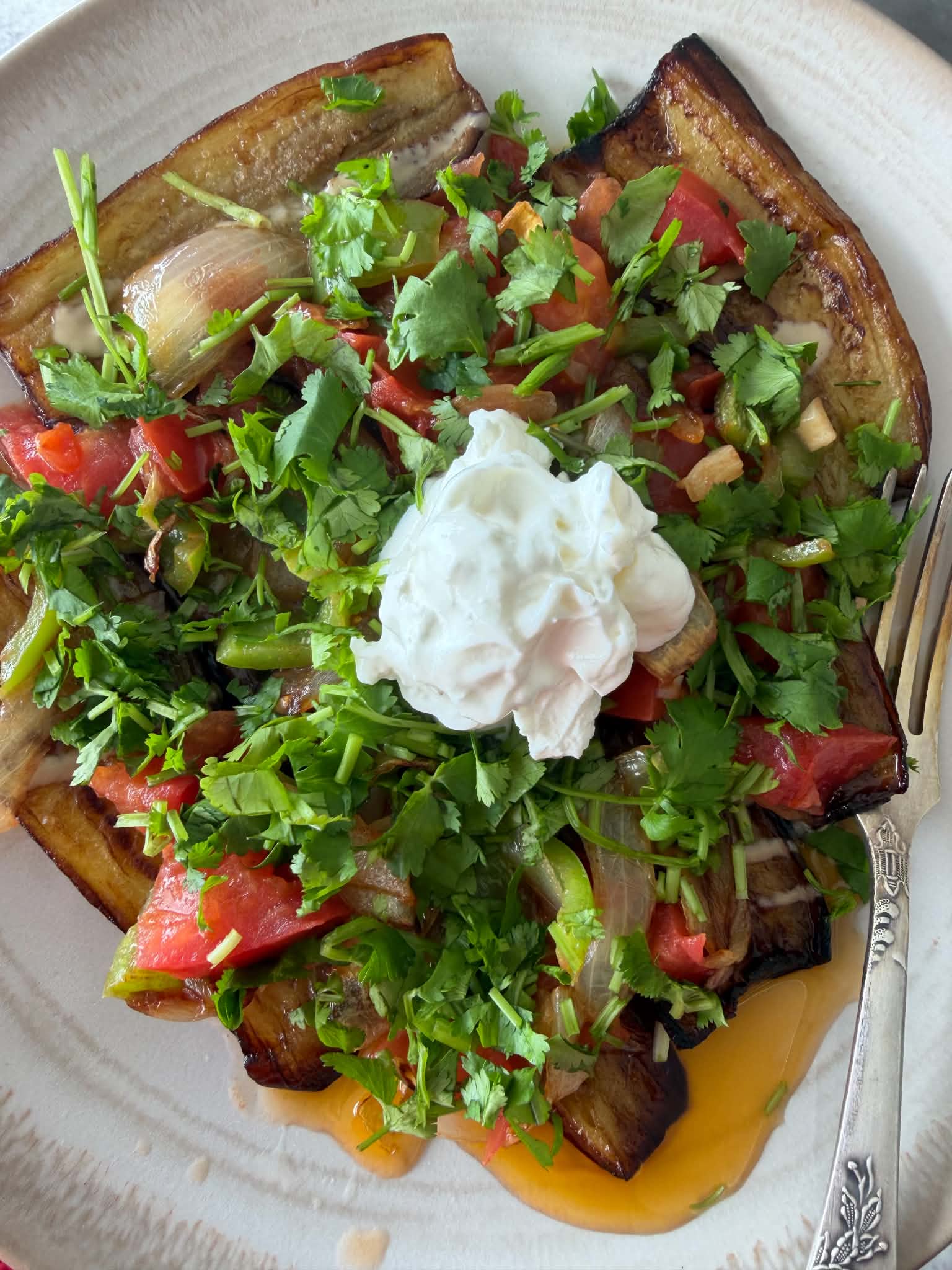 Fried aubergine dish served at ROKA NATURALS
